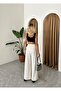 Natural 100% Cotton Side Button Wide Leg Trousers 3508 - 3