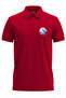 Minimal Stylish Chest Printed Sparrow on Branch Regular Fit 100% Cotton Polo Neck Red T-Shirt