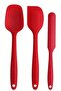 Red Set of 6 Silicone Fireproof Kitchen Pastry Silicone Egg Brush Spoon Knife Spatula Set - 3