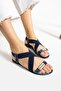 Elastic Denim Women's Sandals - 2