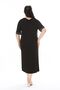 Women's Plus Size Black Pearl Detailed Lycra Viscose Dress 65N38170 - 5