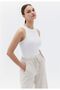 Women's Ribbed Halter Neck Knitted Tank Top T-Shirt - 2