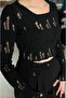 Low-Cut Crop Knit Sweater with Ripped Detail - 6