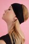 Wide Hair Bandana - Black Women's Bandana Hair Bandana Sweat Absorbing Headband Combed Cotton Sweat Absorbing - 2