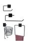 Adhesive Toilet Paper + Paper Towel + Square Towel + Blow Dryer Holder Set of 4