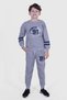 3-Piece Xtreme-Casual-New York Round Neck Printed Boys' Black-Grey-Smoked Tracksuit Set - 3