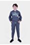 Original 27 Printed Boys' Kangaroo Pocket Hooded Smoked Tracksuit Set - 4