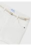 Girl's Cream Shorts Gabardine - 2