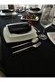 Black Polyester Linen Linen Tablecloth - 3