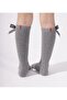 Family Knee-Length Ribbon Children's Basic Socks Gray - 3