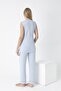 Lace Detailed Sleeveless Pajama Set for Pregnant and Maternity - Front Tie - 3
