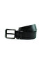 Leather Belt Black Sports Patterned 81061