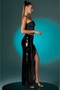 Gardıroza Lined Deep Slit Maxi Sequined Skirt, Maxi Skirt, Long Skirt, Sequined Skirt, Evening Dress Skirt