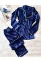Navy Blue Silk Satin Boxed 8 Piece Giant Bridal Set 6652 - 3
