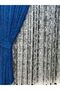Tulle Background Curtain 2 Wings Tulle Background Curtain Lace-Up Model Ivy Pattern Dark Blue - 6