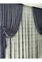 Gray 2 Wing Tulle Background Curtain - Slub Patterned Drawstring Model - 3