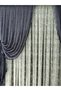 Gray 2 Wing Tulle Background Curtain - Slub Patterned Drawstring Model - 6