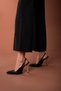 Jade Buckle Detailed Black Crocodile Black 10 cm Women's Stiletto, High Heels