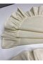 Home 100% Cotton Beige Raw Linen Frilly 6-Piece Placemat Round 40cm - 2