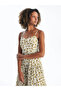XSIDE Strappy Heart Collar Flower Patterned Women's Dress - 2