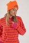Women's Neon Orange Slogan Warm Fleece Beanie - 3