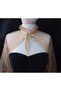 Amy evening dress tulle shawl neck collar nude - 4