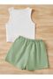 Kids Brooklyn Printed Sleeveless Crop T-Shirt and Shorts Top and Bottom Set - 2