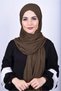 Modeled Ready Brown Combed Shawl - 3 Stripes