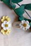 Daisy Pattern Snap Hair Accessory Scrunchie for Baby Girls and Kids Set of 2 - 3