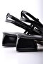 Mary Jane Black Patent Leather - Square Toe, Helmet, Short Block Heels - 6