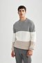 Standard Fit Striped Crew Neck Knitwear Sweater B2394Ax23Wn - 4