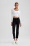 Slim Fit Slim Fit High Waist Pocket Ankle Length Jean Trousers A7550Ax23Au - 2