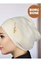 Pipe Bonnet Ecru Front Seamless Snap-on Ready Practical Lycra Combed Cotton Hijab Sports Shawl Bandana for Scarf - 3