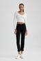 Slim Fit Slim Fit High Waist Pocket Ankle Length Jean Trousers A7550Ax23Au - 3