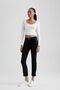 Slim Fit Slim Fit High Waist Pocket Ankle Length Jean Trousers A7550Ax23Au