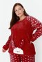Red Heart Sleep Mask Fleece Winter Knitted Pajama Set TBBAW23AI00025 - 7