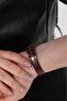 Perseph Gold Women's Wristwatch - Claret Red Leather Cord - 5
