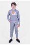 Tide Guild Printed Boys' Kangaroo Pocket Hooded Melange Gray Tracksuit Set