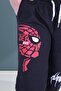Spiderman Text Printed Wide Leg Cord Detailed Boys' Black Capri - 5