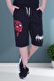 Spiderman Text Printed Wide Leg Cord Detailed Boys' Black Capri - 4