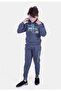 Original 27 Printed Boys' Kangaroo Pocket Hooded Smoked Tracksuit Set - 5