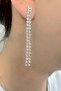 Dangle Waterway Earrings with Rhinestones Bijouterie Earrings Silver Color