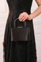Women's Black Satin Evening Dress Clutch Portfolio Bag - 3