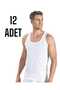 Men's Combed Cotton Strappy Sleeveless Undershirt White 12 Pack