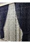 Tulle Background Curtain 2 Wings Tulle Background Curtain Lace-Up Model Ivy Pattern Dark Navy Blue - 5