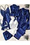 Navy Blue Silk Satin Boxed 8 Piece Giant Bridal Set 6652