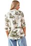 Women's Nostalgic Forest Green Patterned Viscose Shirt with Buttons - 6