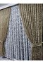 Tulle Background Curtain 2 Wings Tulle Background Curtain Lace-Up Model Ivy Pattern Mink - 7