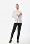 Women's Plus Size Floş Lace Slim Crepe Shirt - 4
