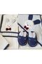 Baby Boy White Embroidered Towel Bathrobe Set - 6